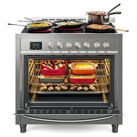 36 in. Professional Electric range Stainless Steel with Legs, 4.3 cu.ft. KM-FR36EE-SS