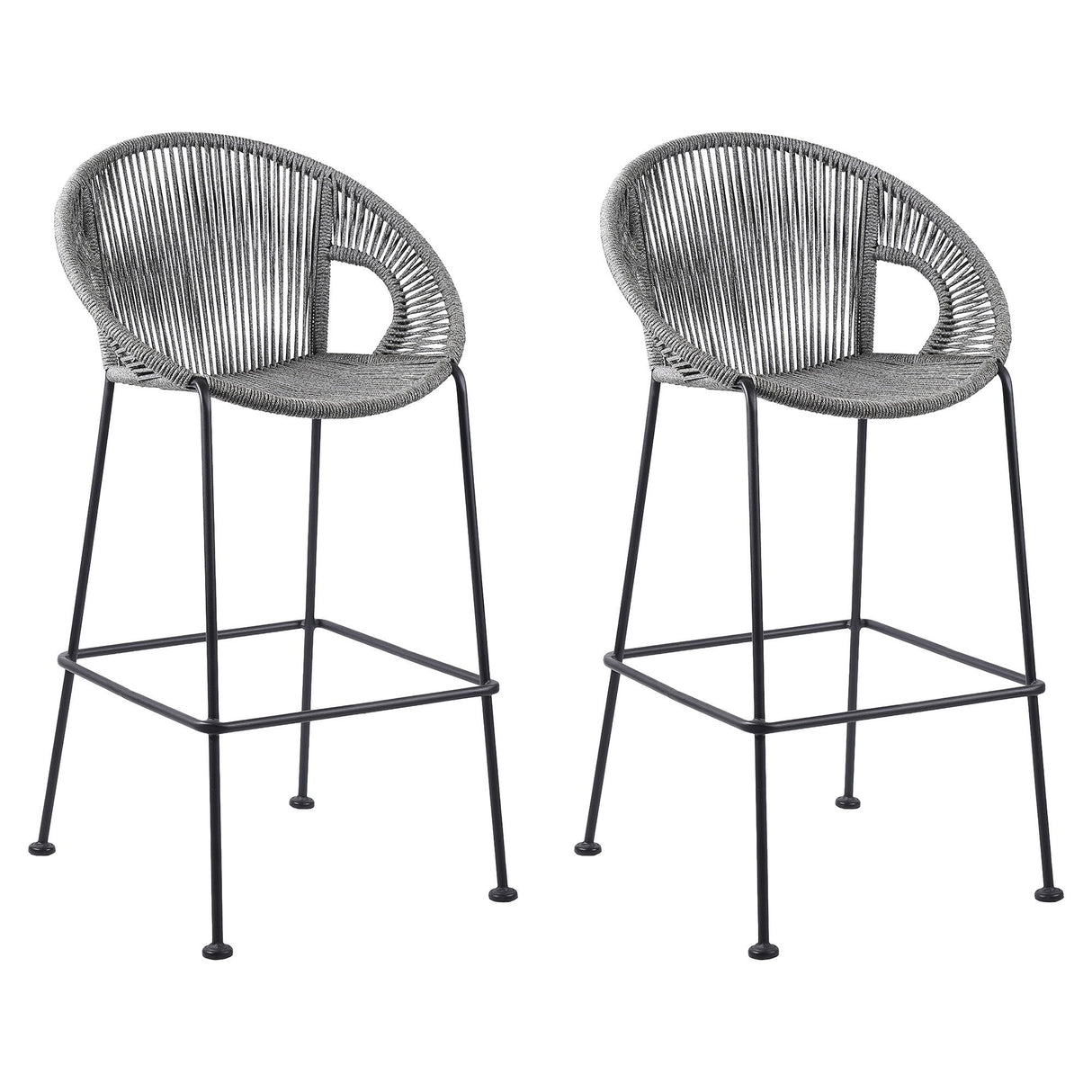 Acapulco - 30" Indoor Outdoor Steel Bar Stool With Rope Set of 2