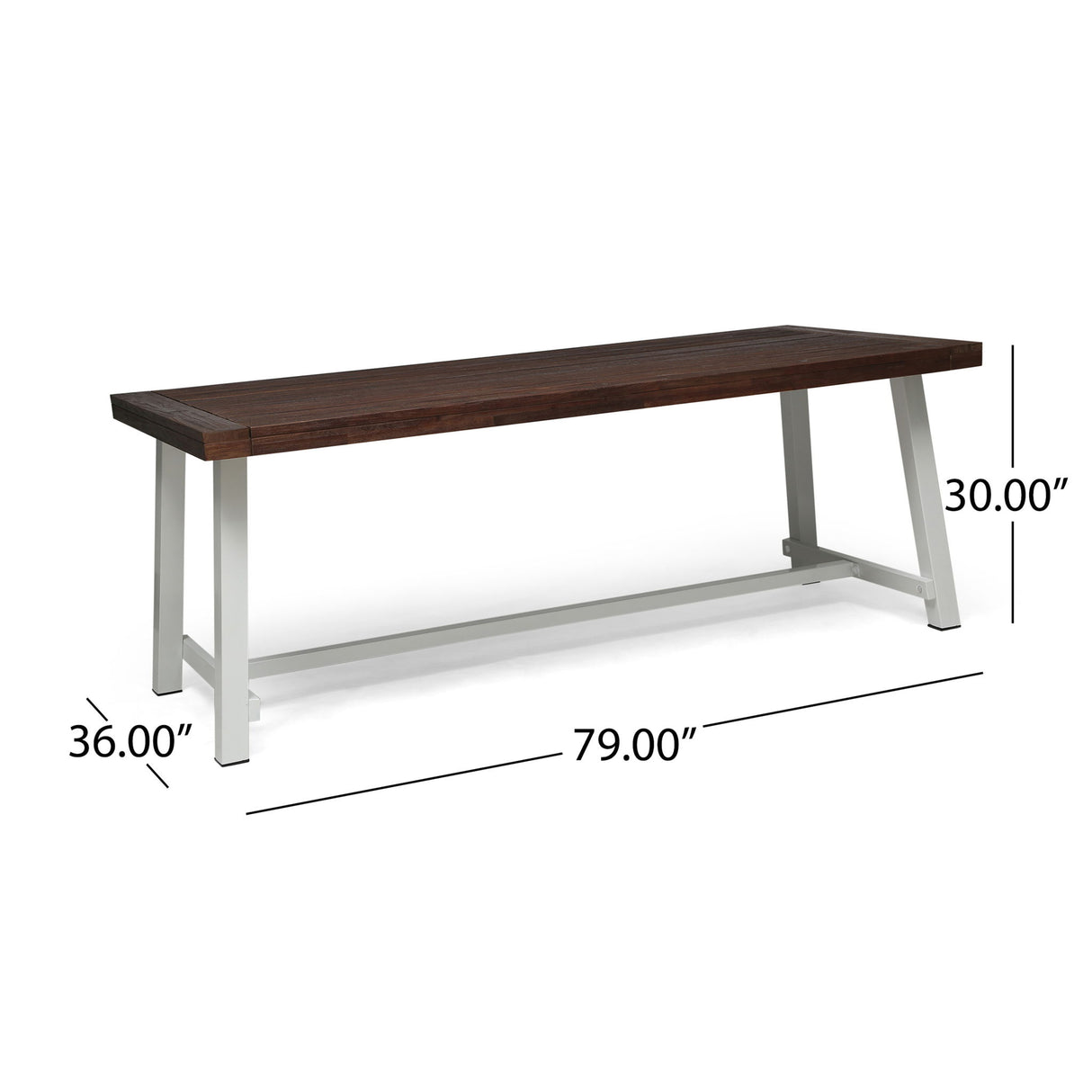 Equilibrium - Outdoor Dining Table With Wooden Frame And Slat Top