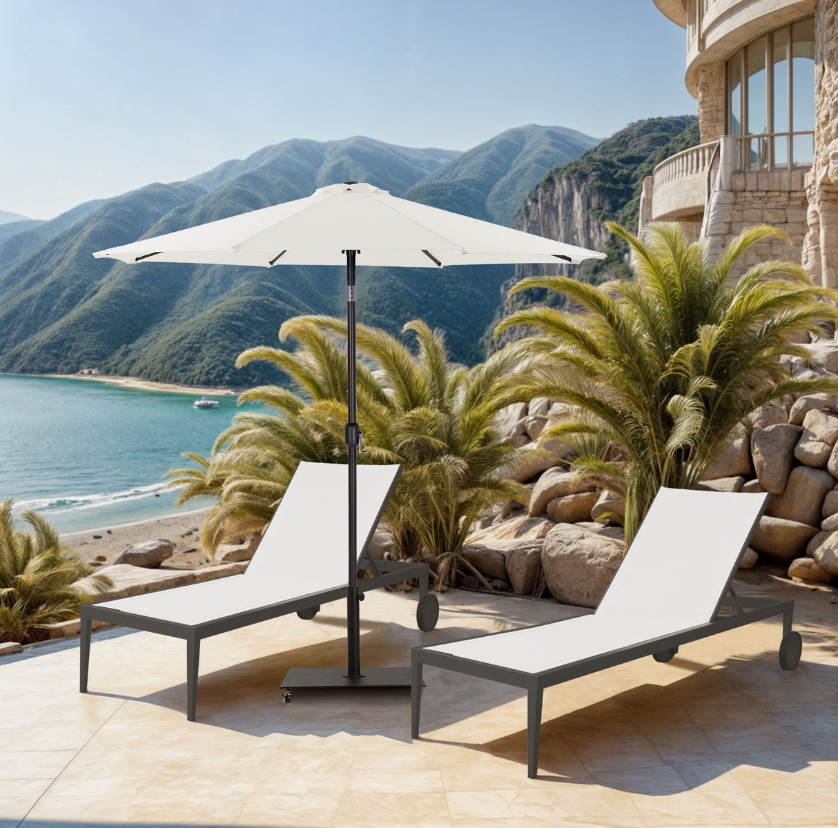 Fiji - Patio Umbrella With Black Pole