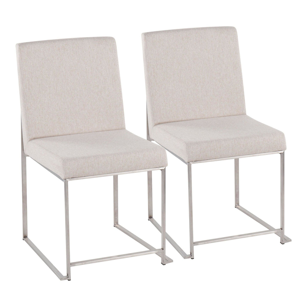 Fuji - High Back Dining Chair - Stainless Steel (Set of 2)