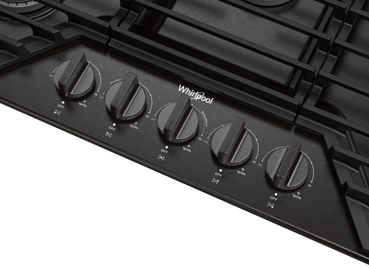 Whirlpool WCGK5036PV gas cooktop angle