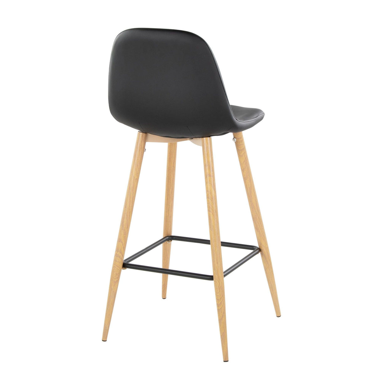 Pebble - 30" Fixed-Height Barstool (Set of 2) - Natural And Black