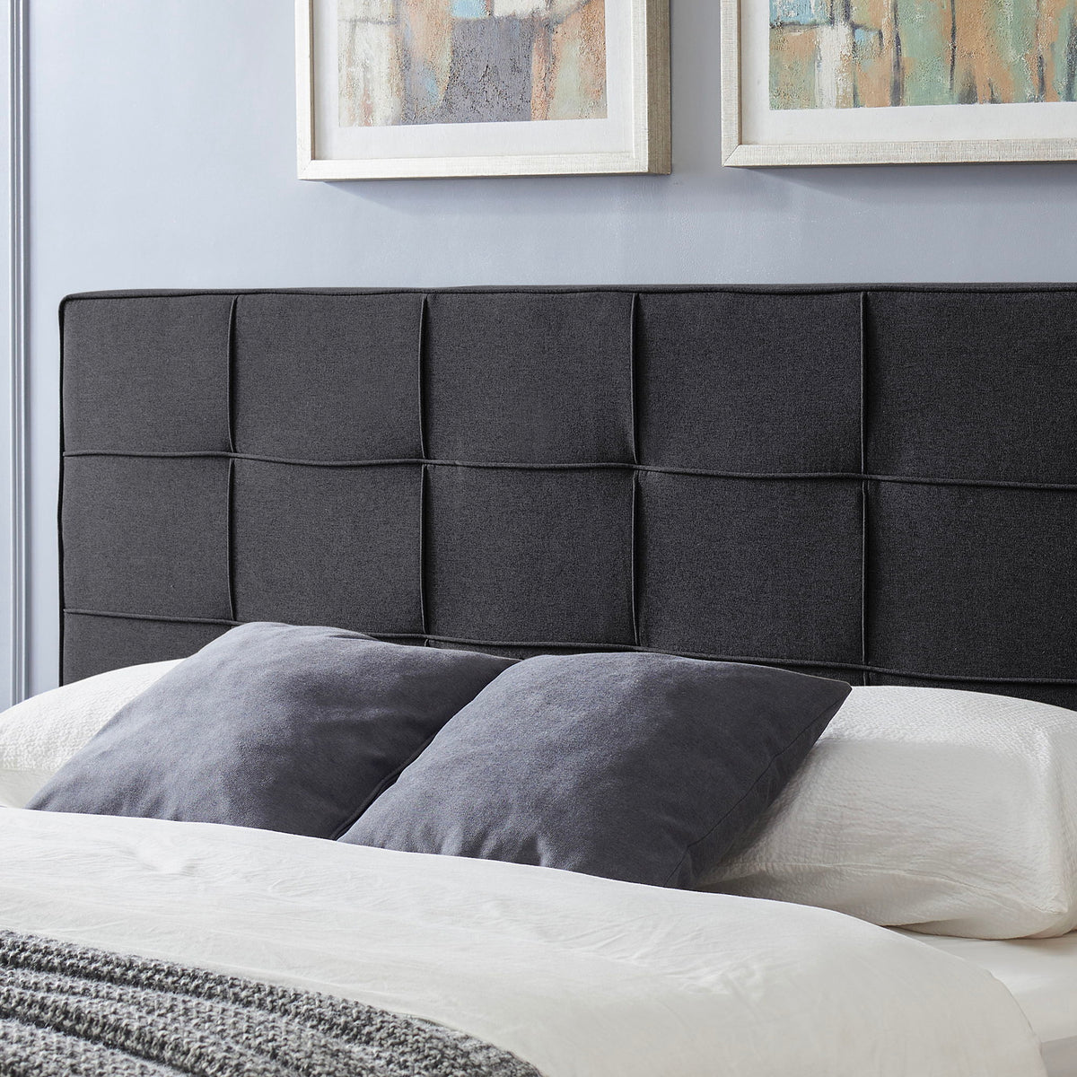Marakesh - Contemporary Fabric Upholstered King / California King Headboard - Black