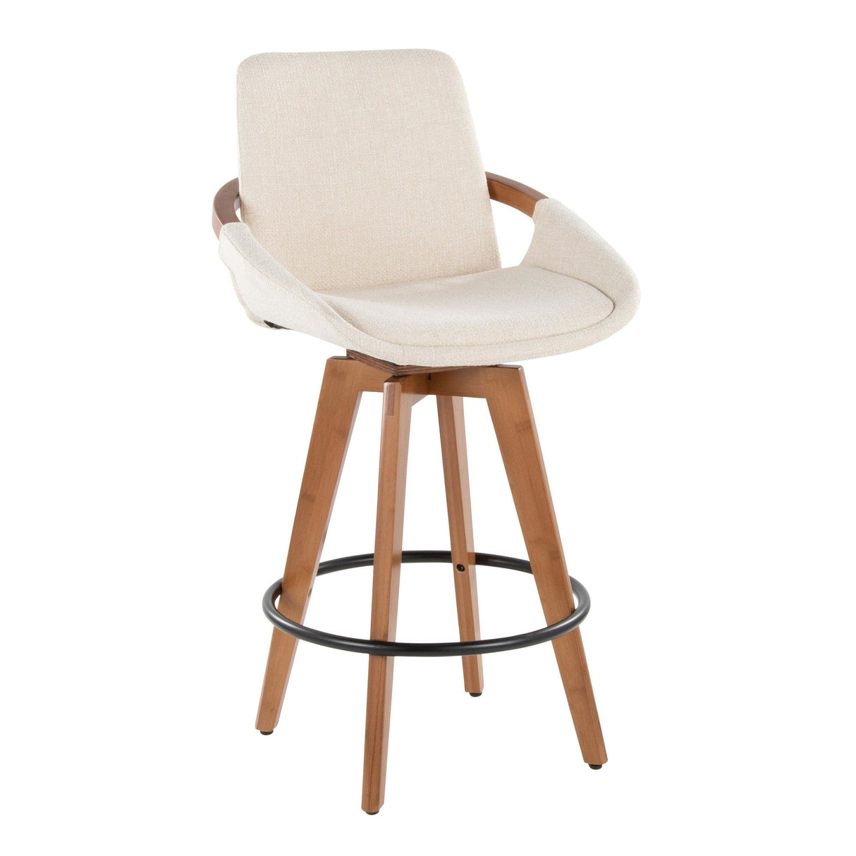Cosmo - Fixed-Height Counter Stool - Walnut Bamboo Base