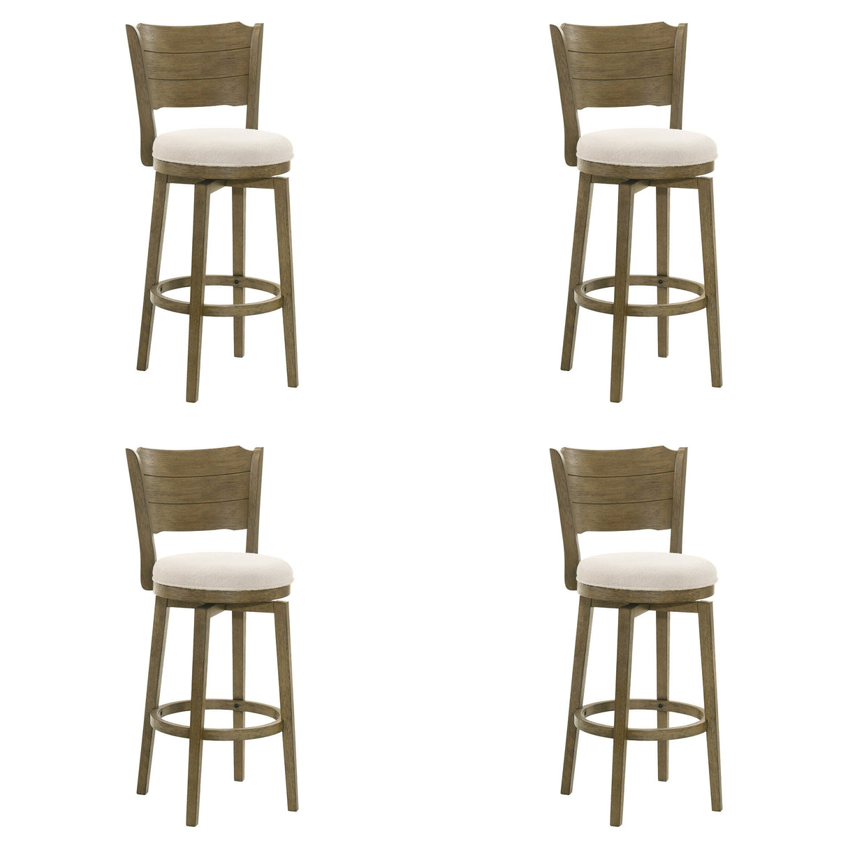 Winsley - Coastal Modern Swivel Wood Bar Height Kitchen Bar Stool