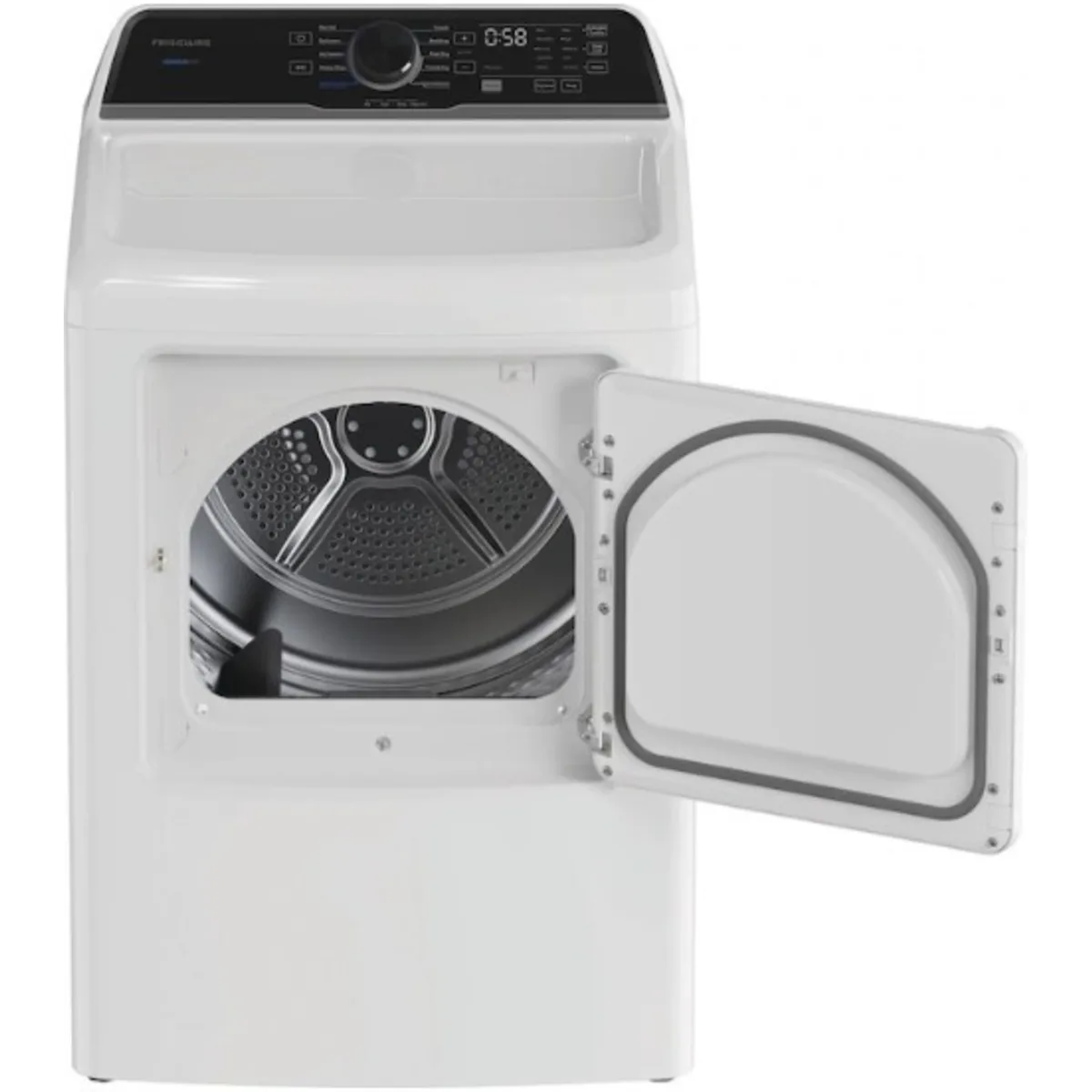 27 Inch Gas Dryer with 7.0 cu ft Capacity, Stainless Steel Drum, Moisture Sensor, Wrinkle Care, Child Lock, Reversible Door, 11 Dryer Cycles, 5 Drying Temperatures and 1 Year Warranty