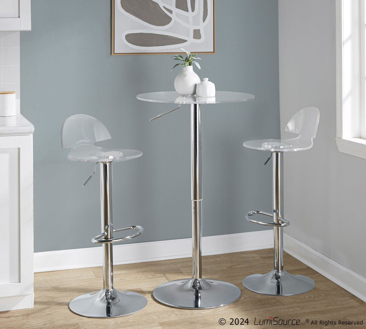 Clear - Adjustable Bar Table