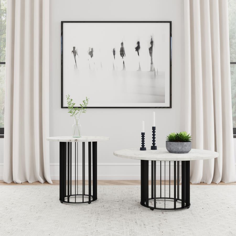 Haven - Round Marble Coffee Table Set