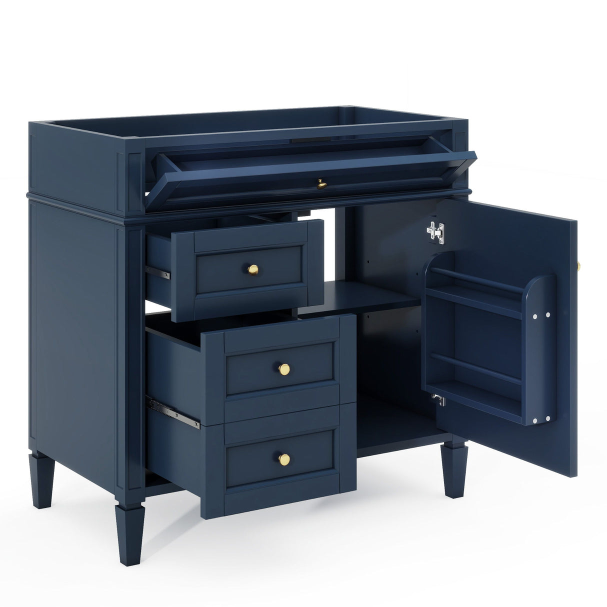 Bathroom Vanity With 2 Drawers And Tip-Out Drawer, Storage Cabinet