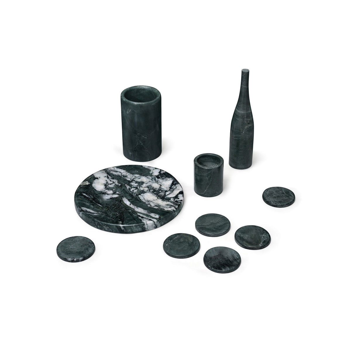 10 Pieces Luxury Natural Marble Dining Room Accessories Set