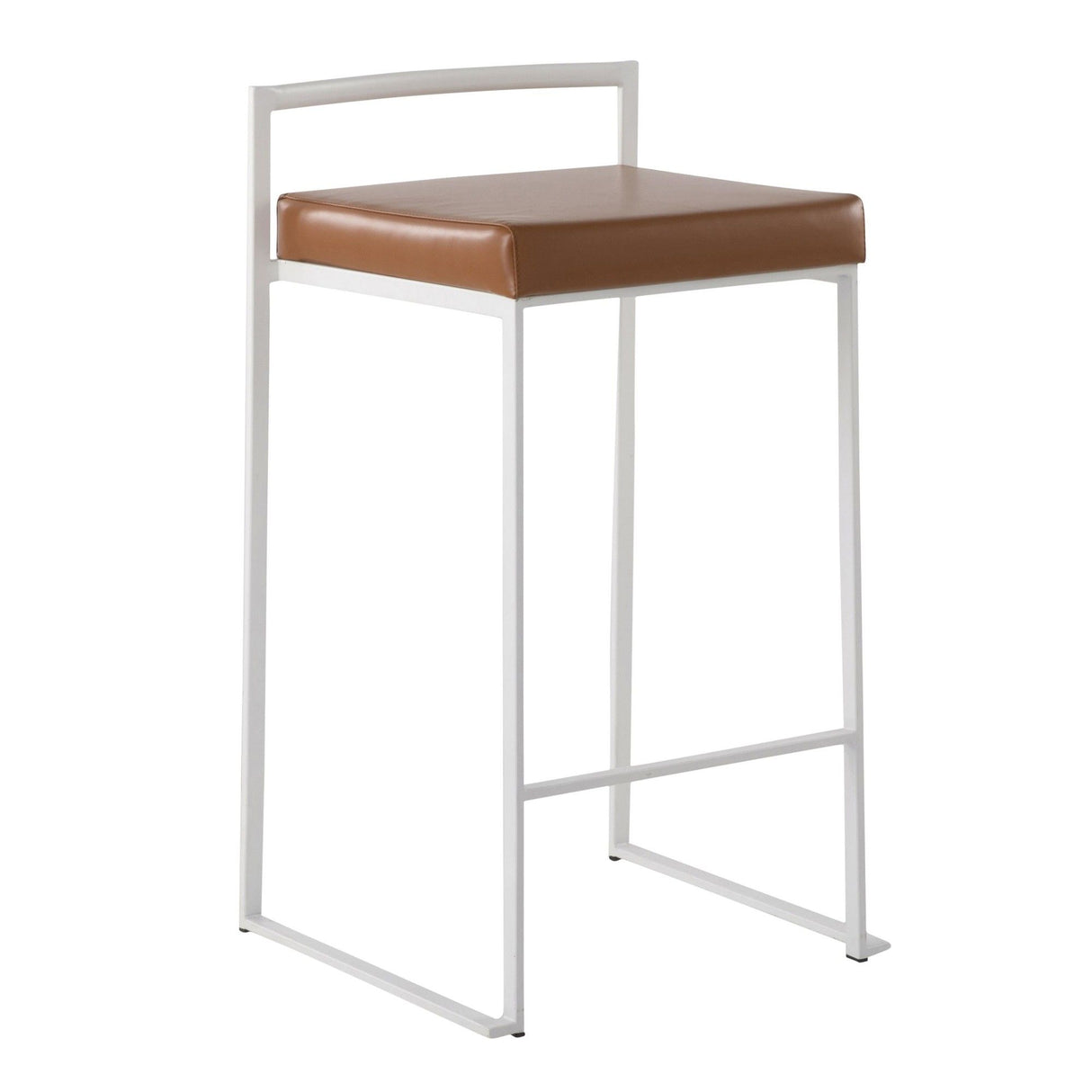 Fuji - Contemporary Stackable Counter Stool (Set of 2) - White Frame
