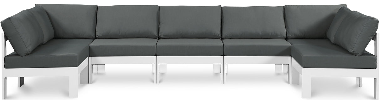 Nizuc - Outdoor Patio 7 Piece Modular Sectional With White Frame