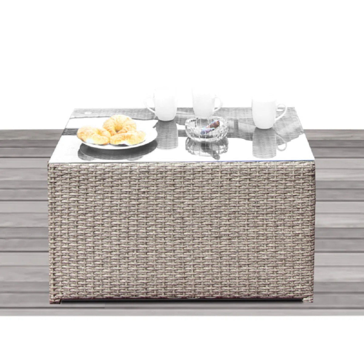 2 Person Sectional Seating Group With Cushions - Gray Mix