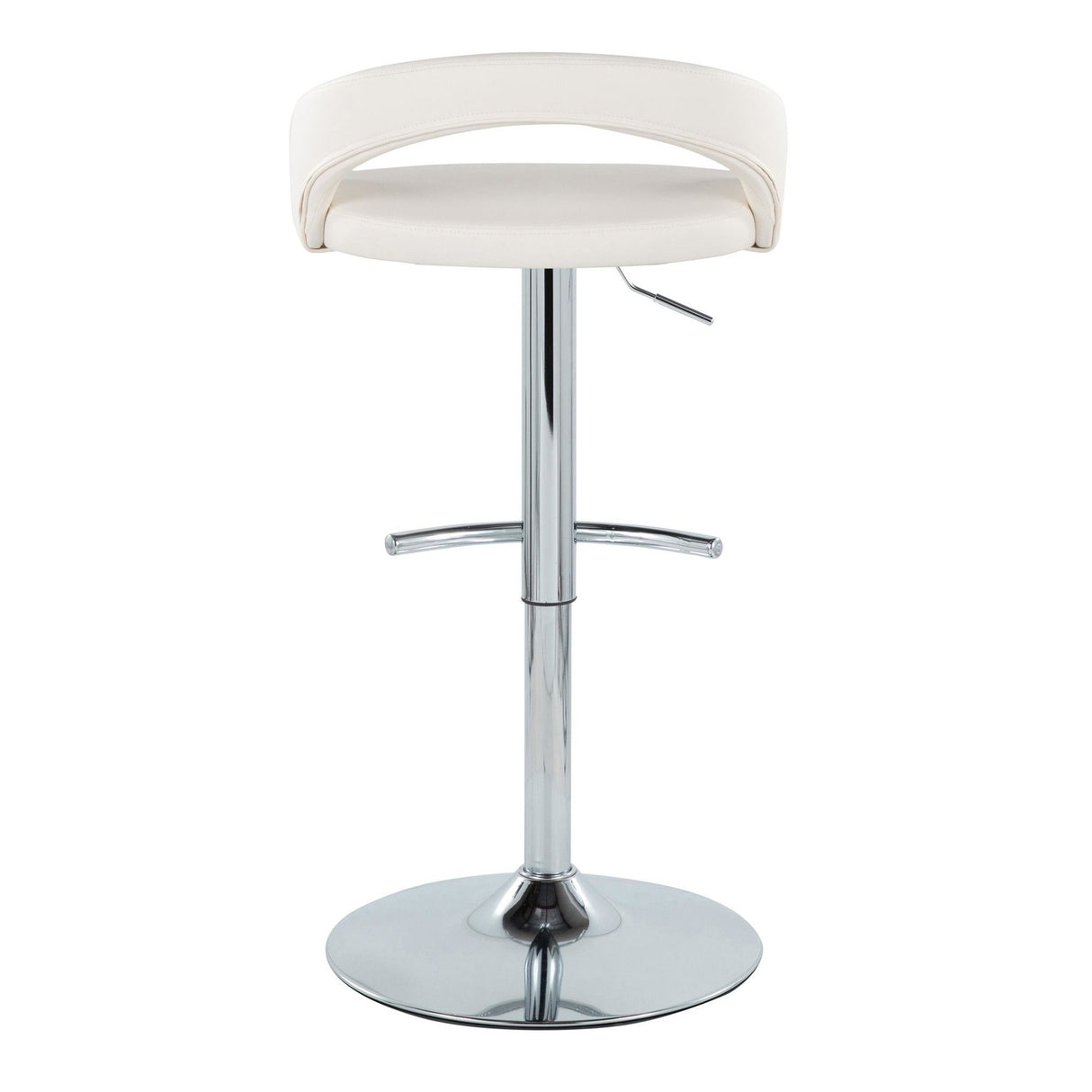 Grotto - Upholstered Adjustable Barstool - Chrome Metal Base