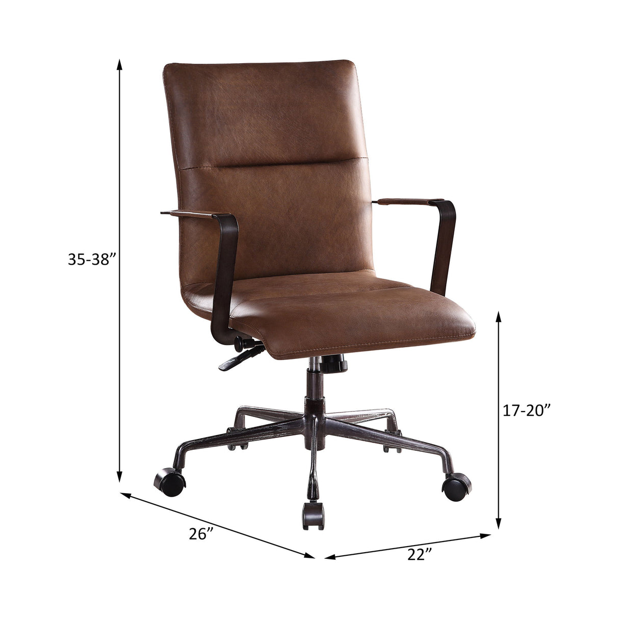Indra - Office Chair - Vintage Chocolate Top Grain Leather