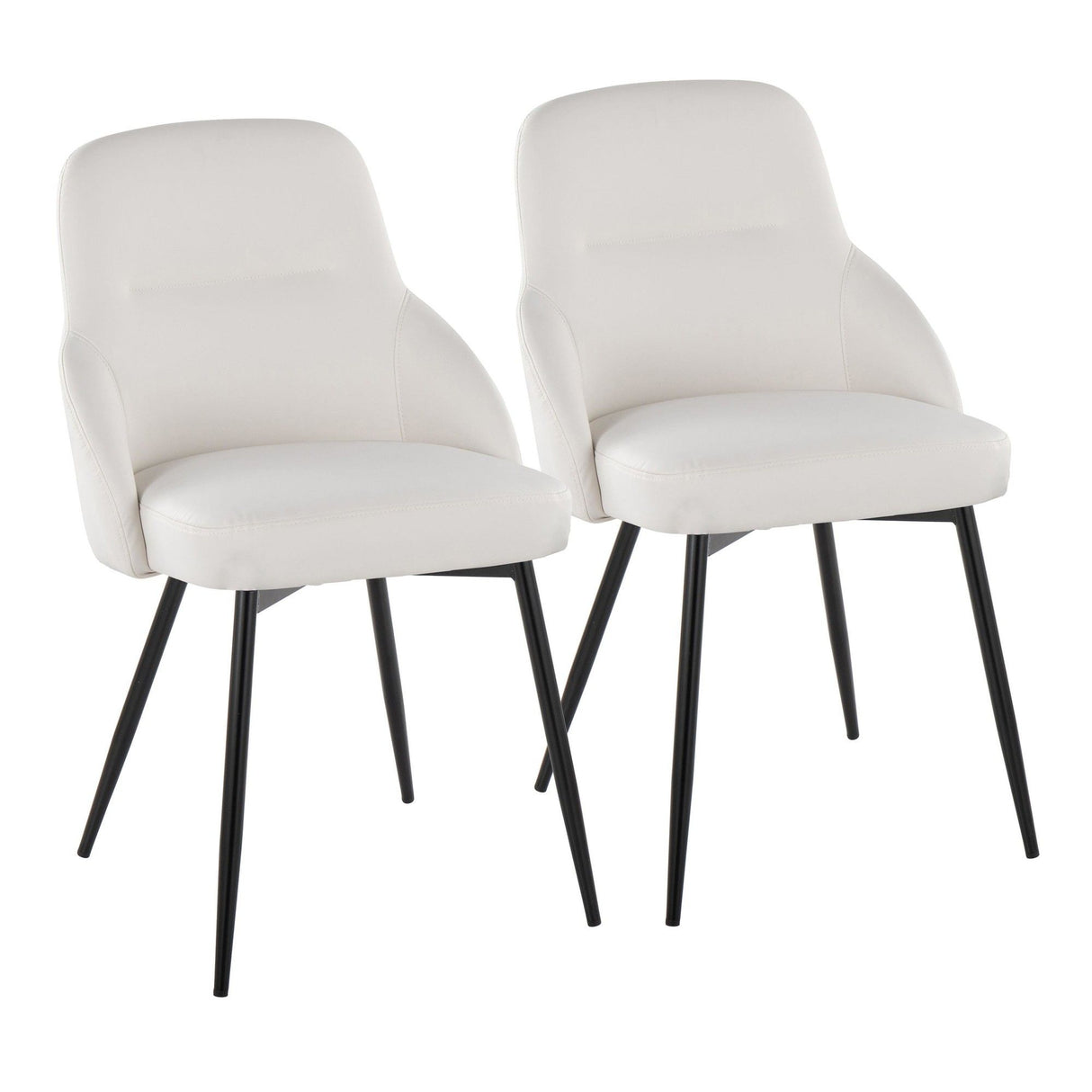 York - Upholstered Chair (Set of 2) - Black Metal Legs