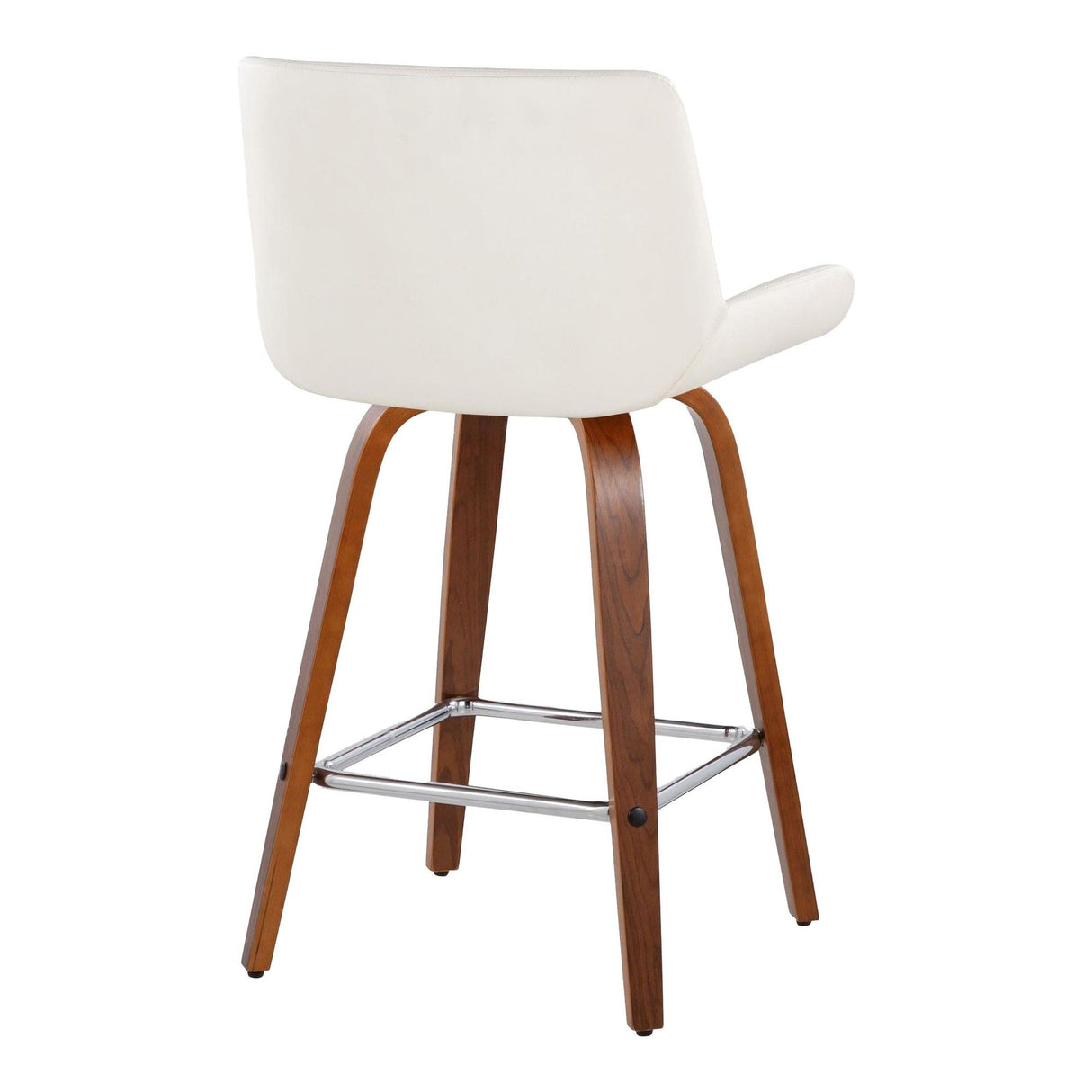 Santi - 25" Fixed-Height Counter Stool With Swivel - Walnut Wood (Set of 2)