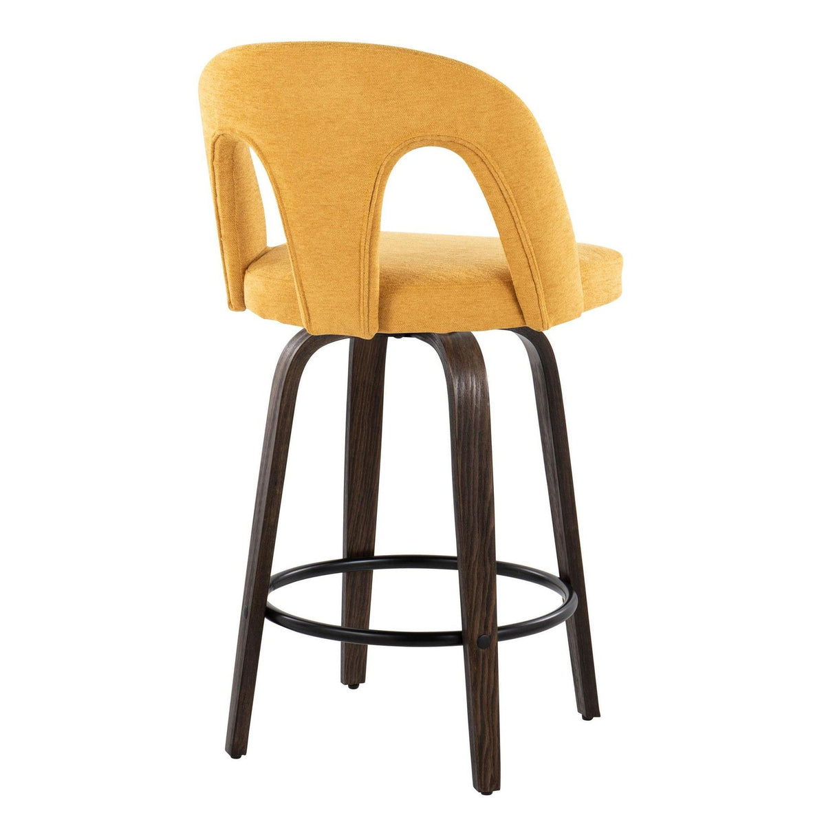 Ava - Upholstered Fixed-Height Barstool (Set of 2) - Walnut Glazed Wood Base