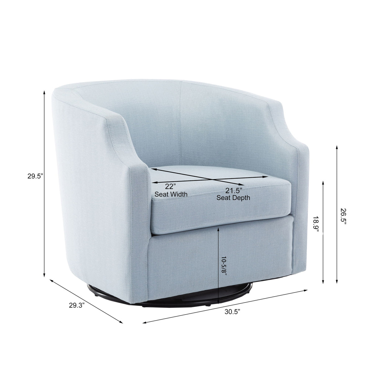 Isabelle - Swivel Glider Barrel Chair