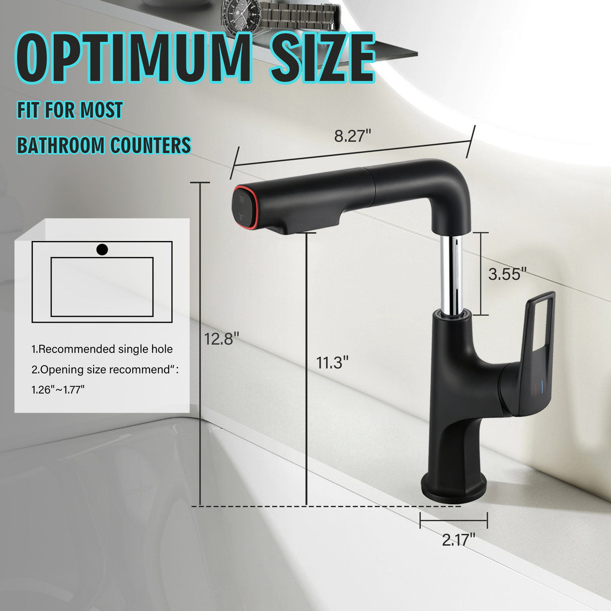Pull Down Vessel Faucet With Lift Spout & Dual Spray Modes