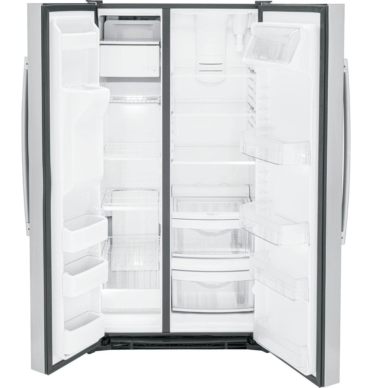 GE GSE25GYPFS - 36 in. 25.3 cu. ft. Side by Side Refrigerator with Ice & Water Dispenser - Stainless