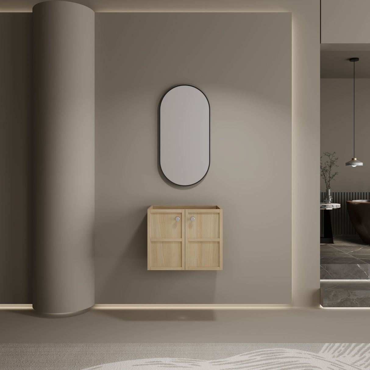 Modern Wall Mounted Bathroom Vanity With Soft Closing Doors