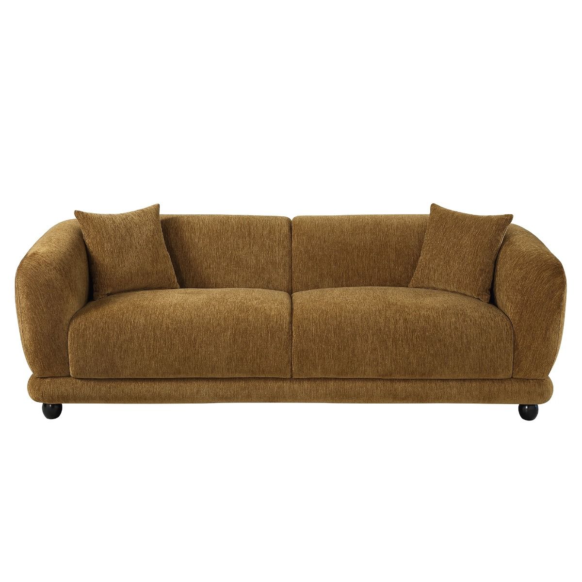 Lennox - Sofa With 2 Pillows - Brown Chenille
