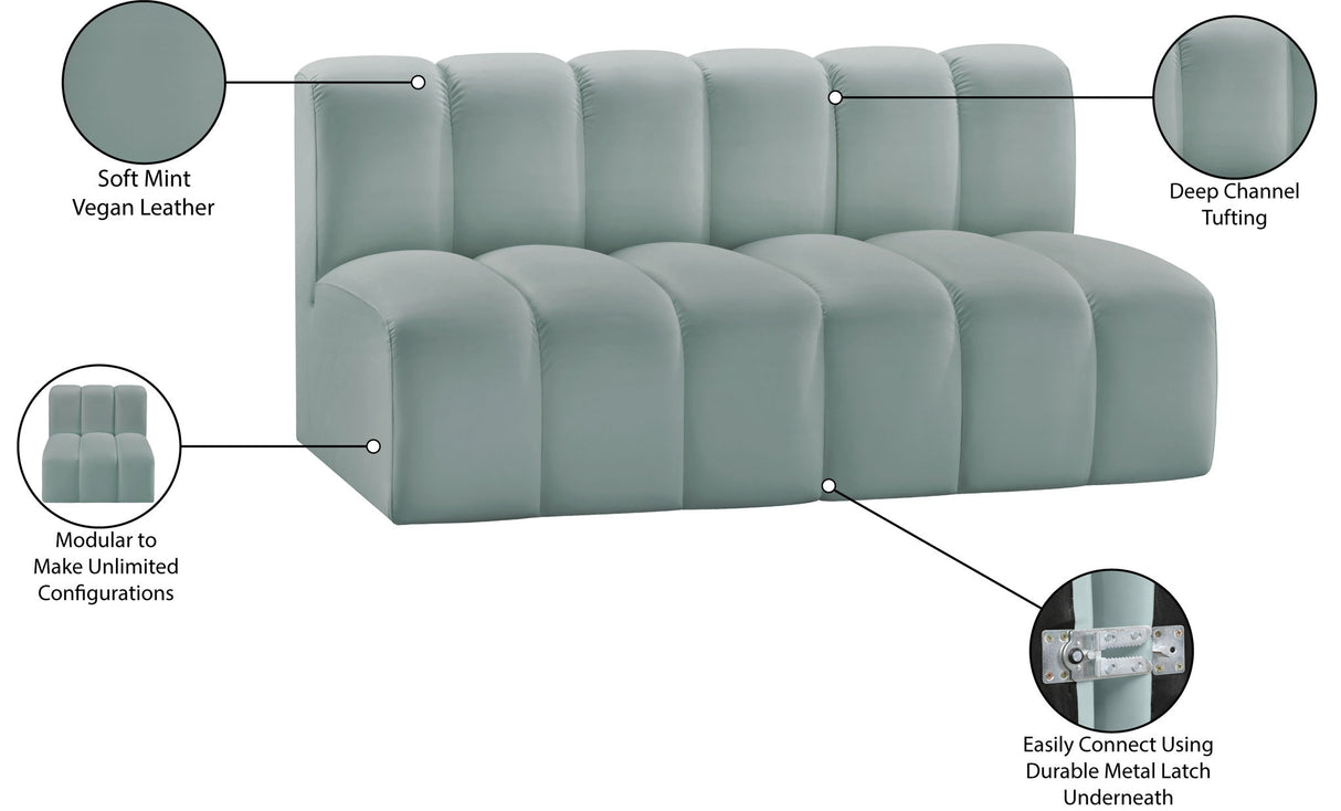 Arc - Faux Leather 2 Seats Modular Sofa