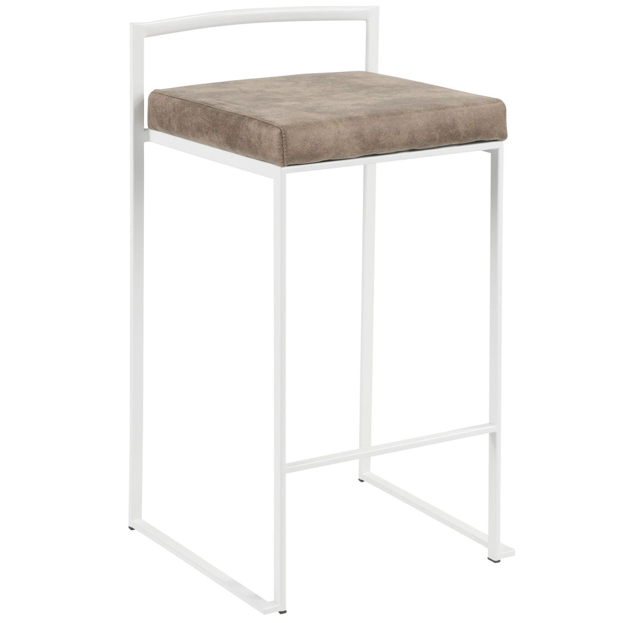 Fuji - Contemporary Stackable Counter Stool (Set of 2) - White Frame