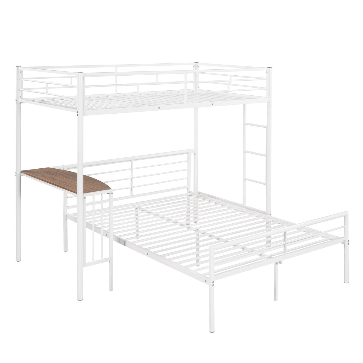 Bunk Bed With Desk, Ladder And Quality Slats For Bedroom