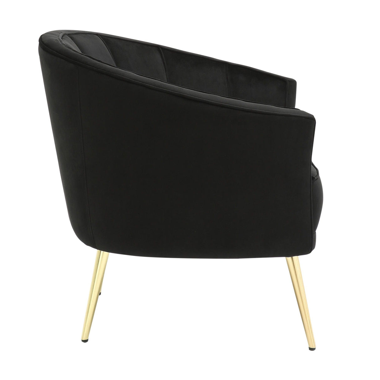Tania - Accent Chair - Gold Metal And Black Velvet