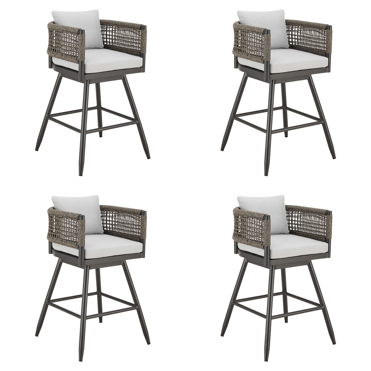 Alegria - Outdoor Patio Swivel Bar Stool Set