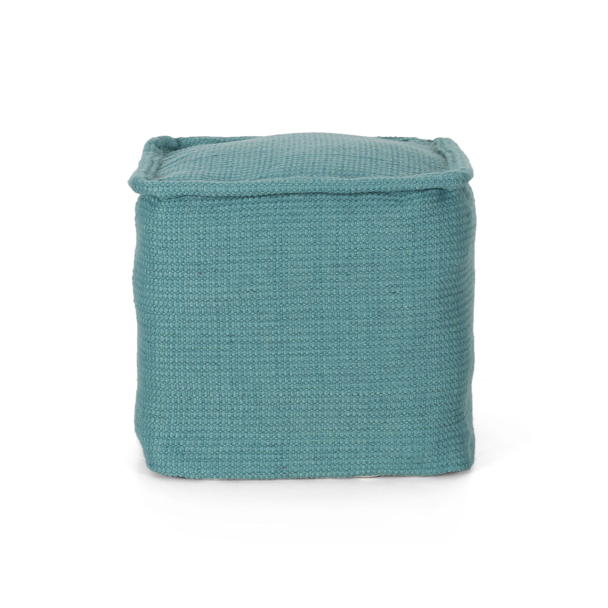 Hansolo - Yarn Square Pouf Ottoman Or Floor Cushion - Teal