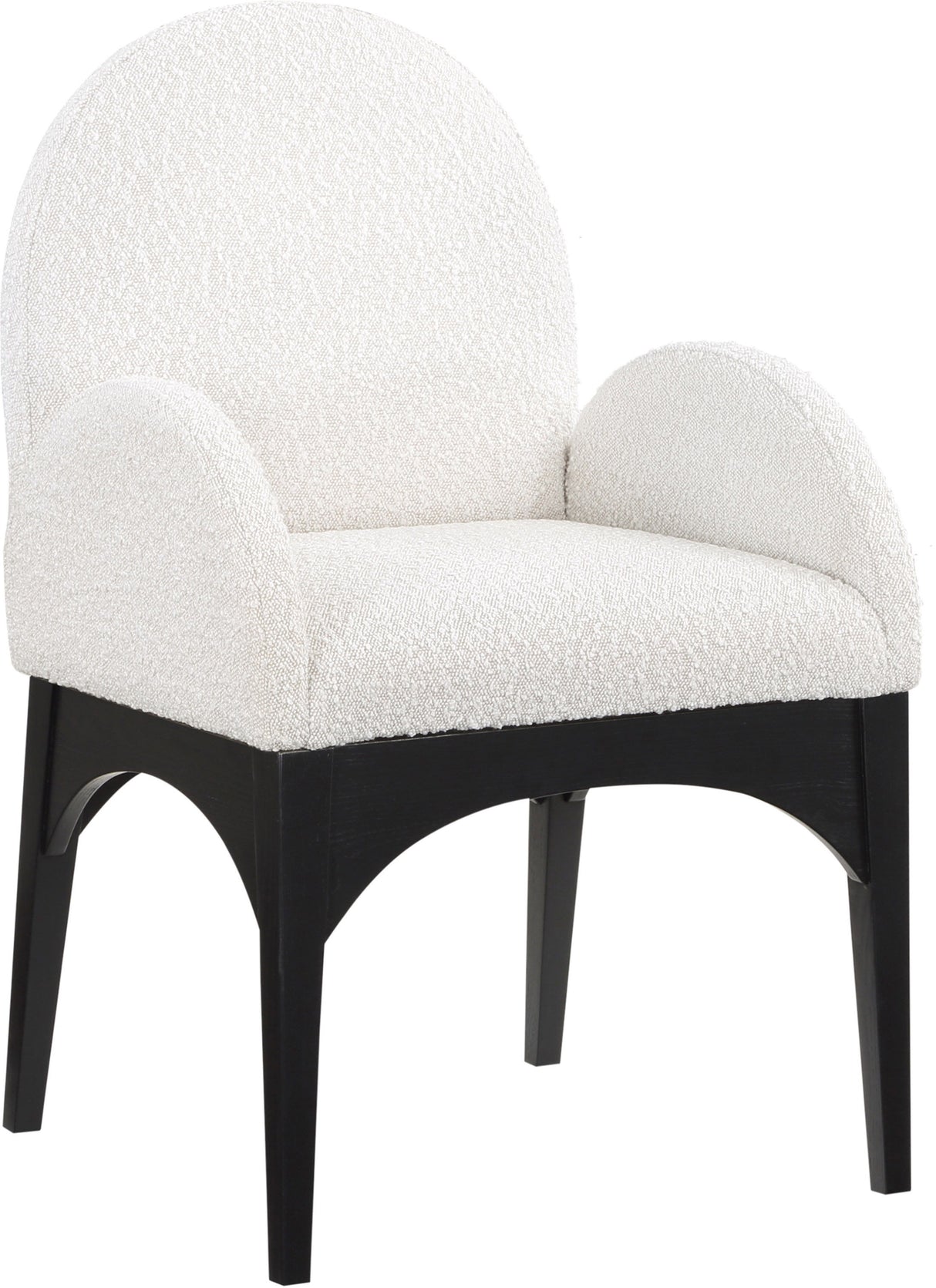 Waldorf - Boucle Dining Arm Chair With Black Legs