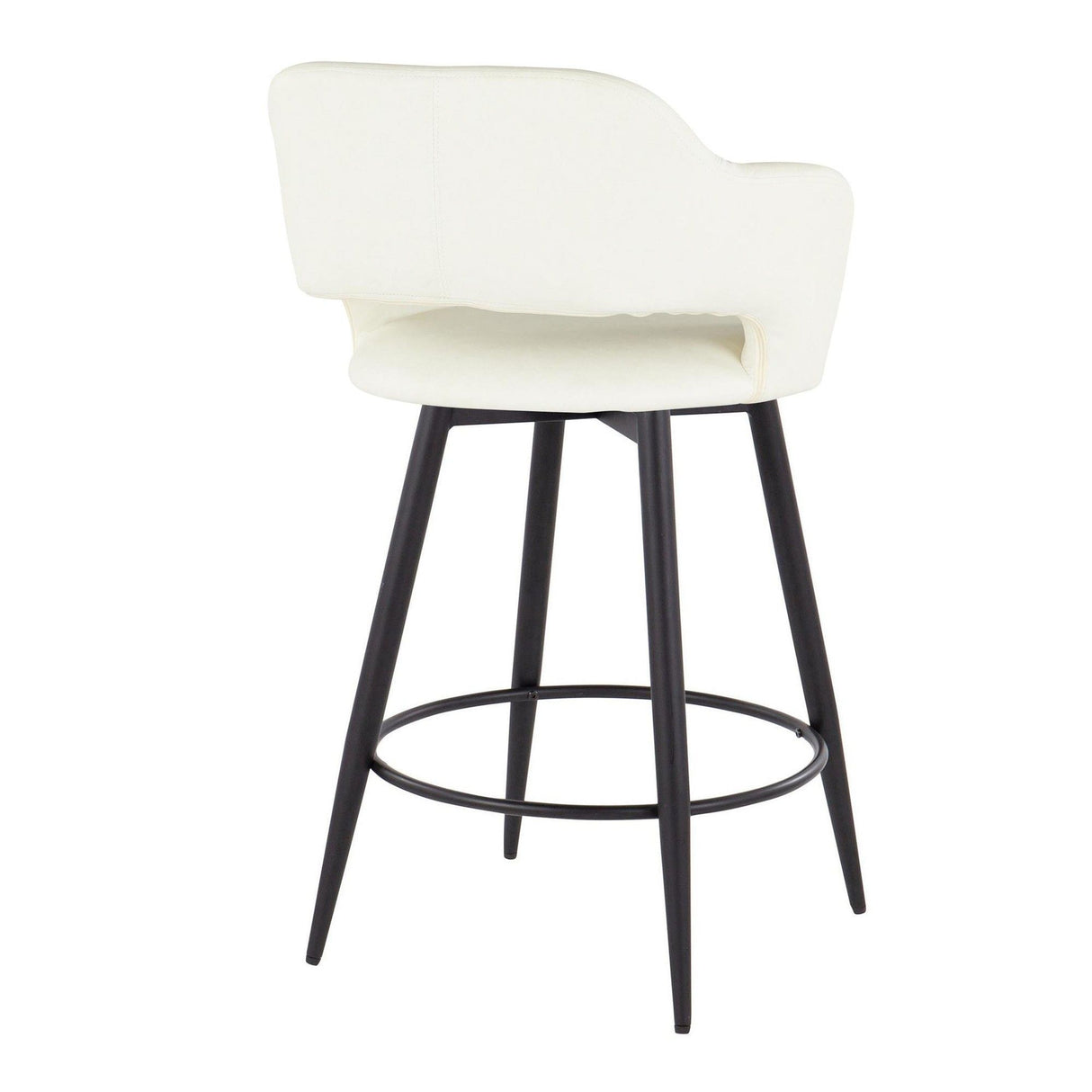 Margarite - 26" Fixed-Height Counter Stool With Swivel - Matte Black Metal (Set of 2)