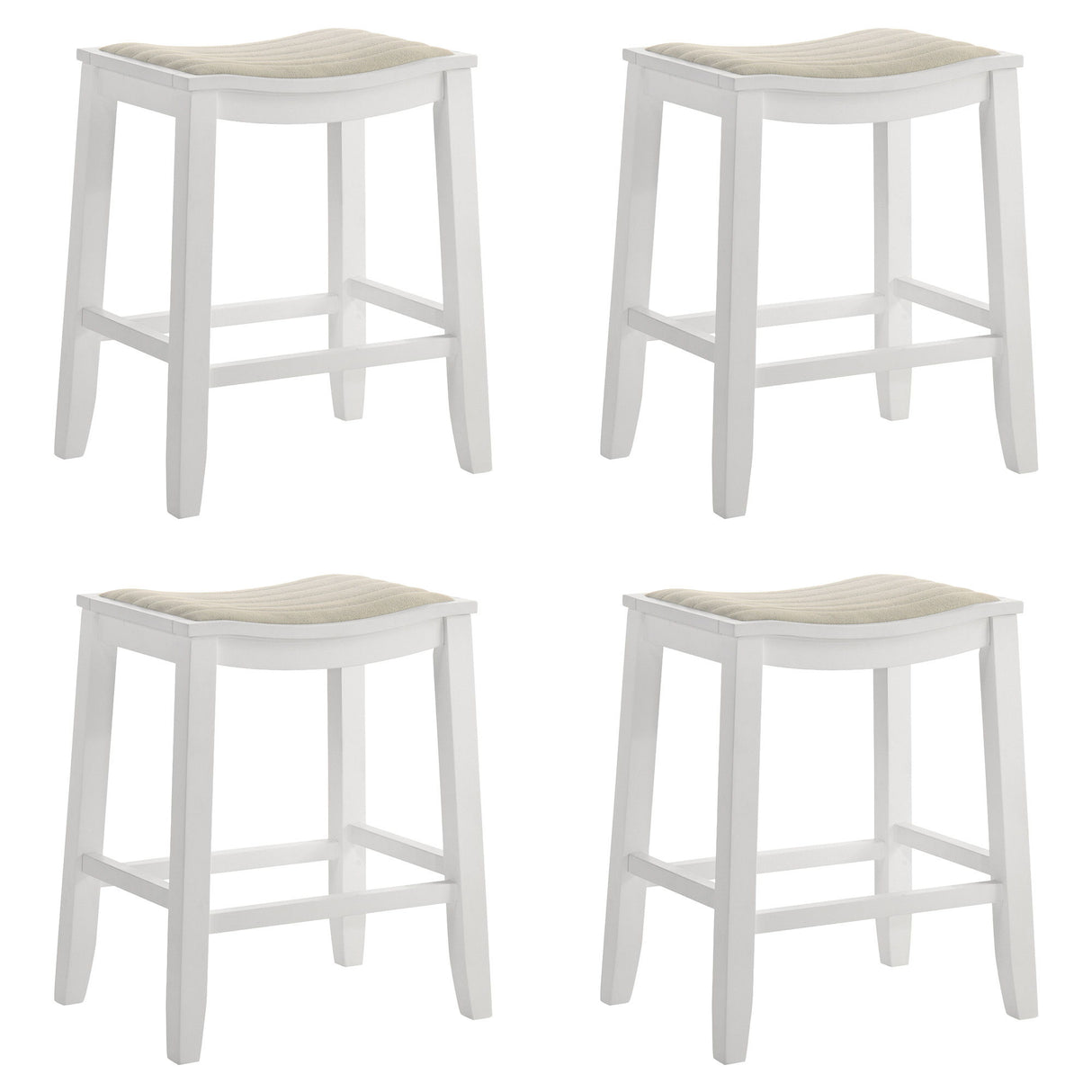 Iyani - Coastal Modern Wood Counter Height Kitchen Bar Stool