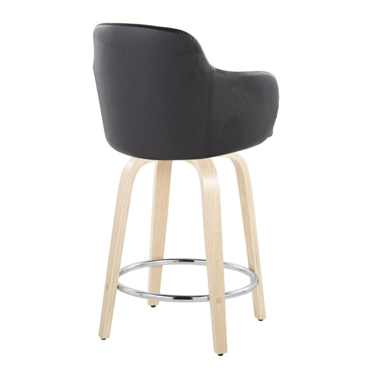 Boyne - 24" Fixed-Height Faux Leather Counter Stool (Set of 2) - Black