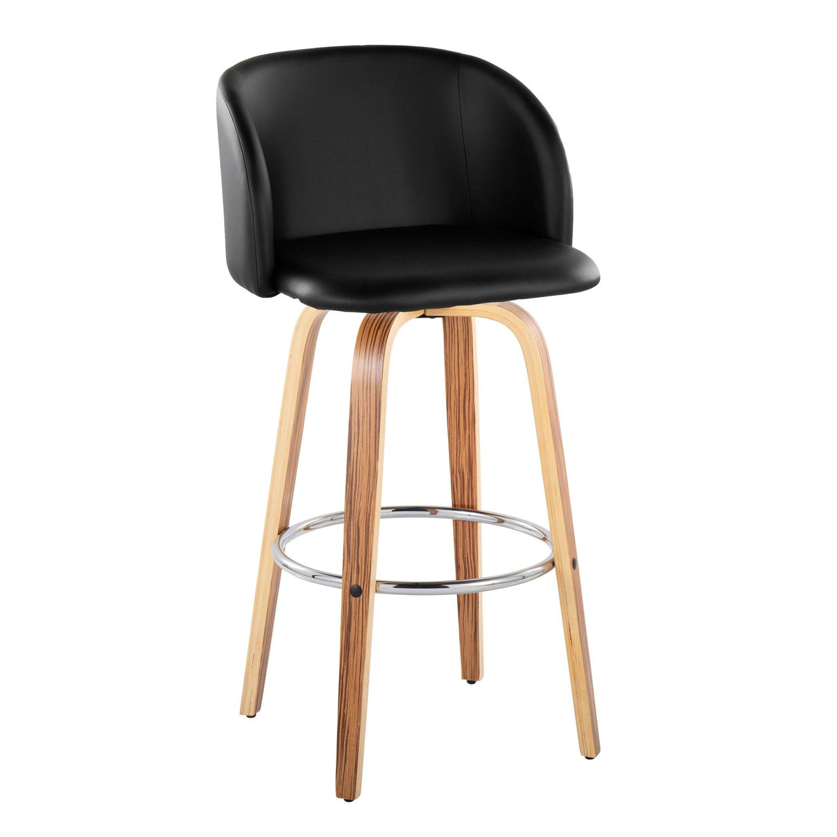 Fran - Fixed-Height Barstool (Set of 2) - Zebra Wood