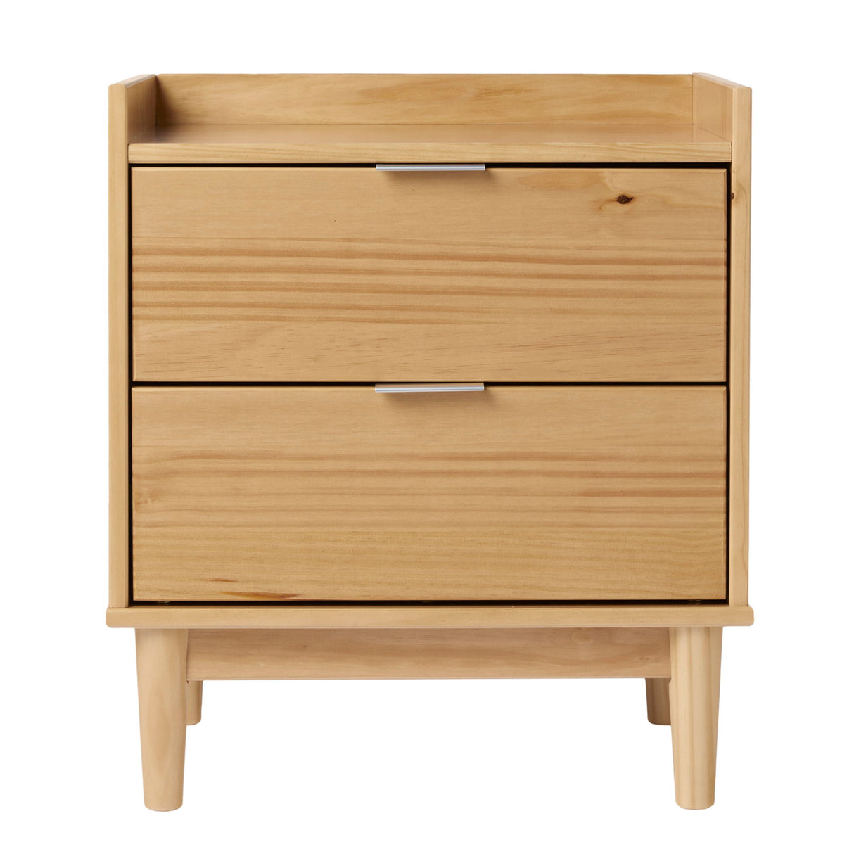 Modern 2 Drawer Nightstand - Natural Pine