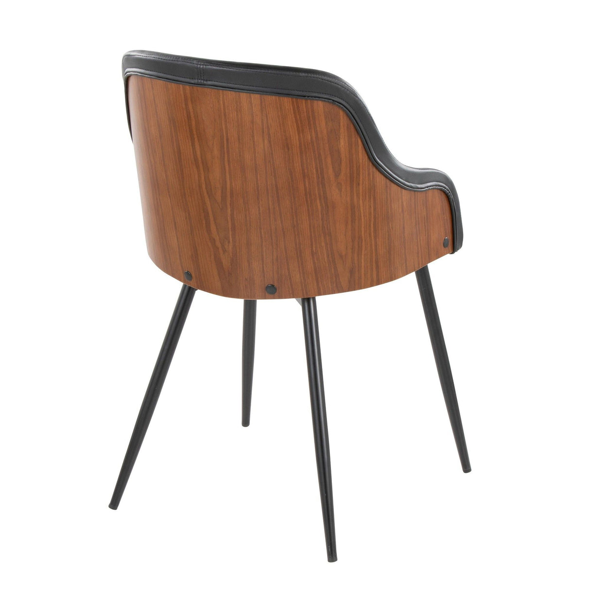 Bacci - Chair (Set of 2) - Black Metal, Walnut Wood