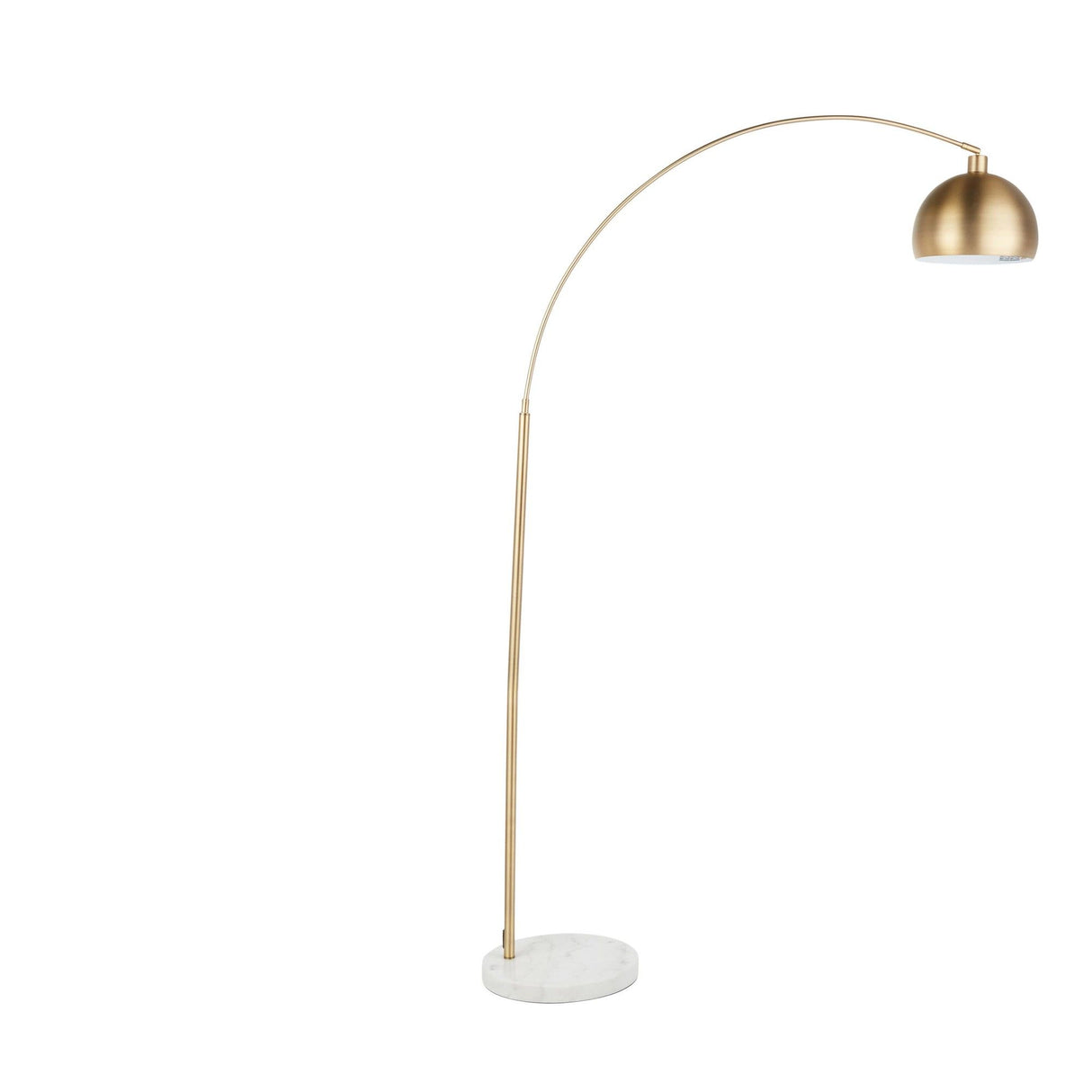 Salon - Floor Lamp - White Marble And Antique Brass Metal