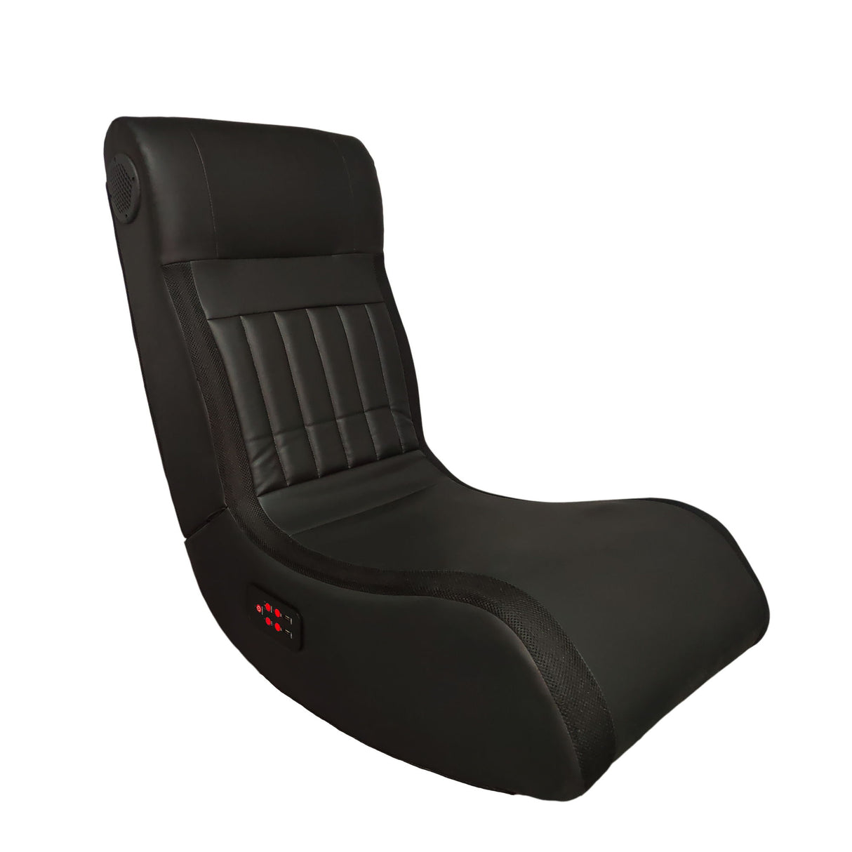 Foldable Gaming Chair With Onboard Speakers, LED Strip Lighting, Bluetooth, Vibration Massage, USB Charging Port - Black