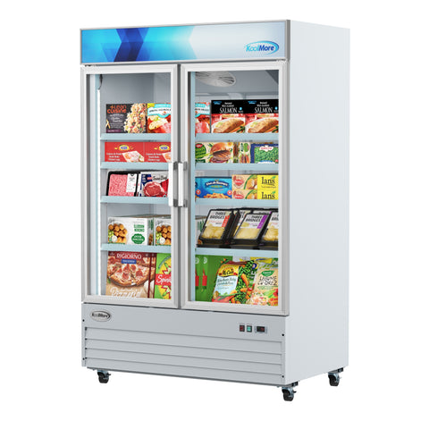 53 in. 2-Door Commercial Display Merchandiser Freezer 45 cu. ft. in White (MDF-2GD-45C-WH)
