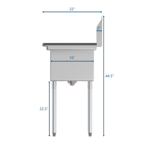 51 in. Three Compartment Stainless Steel Commercial Sink with Drainboard, Bowl Size 12"x 16"x 10" SC121610-12R3. 5.0 out of 5 stars, average rating value. Read 4 Reviews. Same page link. 5.0 (4) Write a review