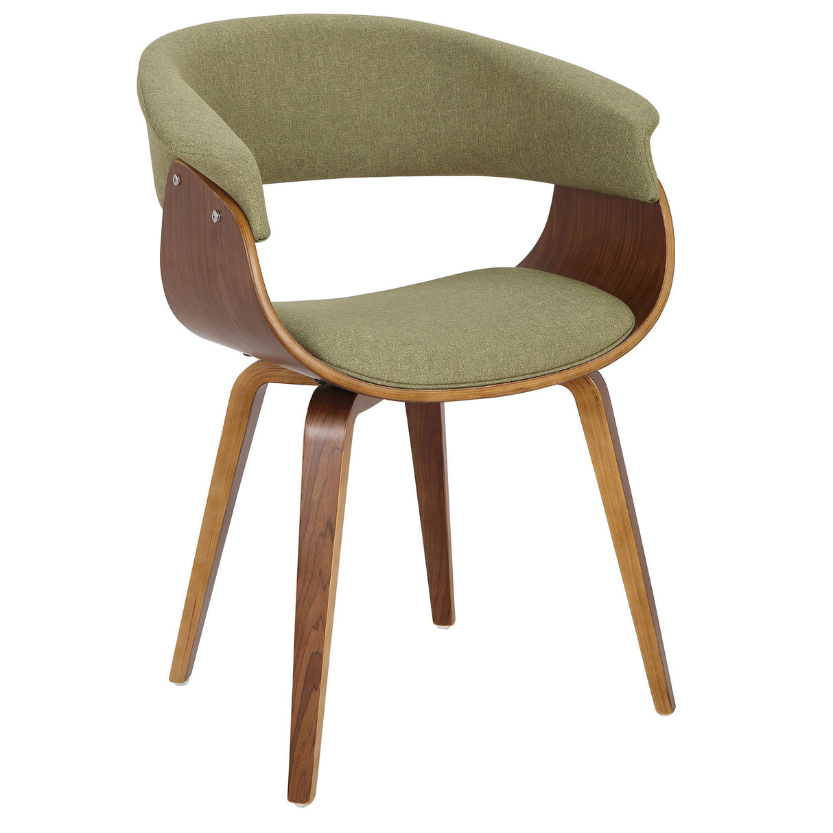 Vintage Mod - Dining / Accent Chair - Walnut And Green