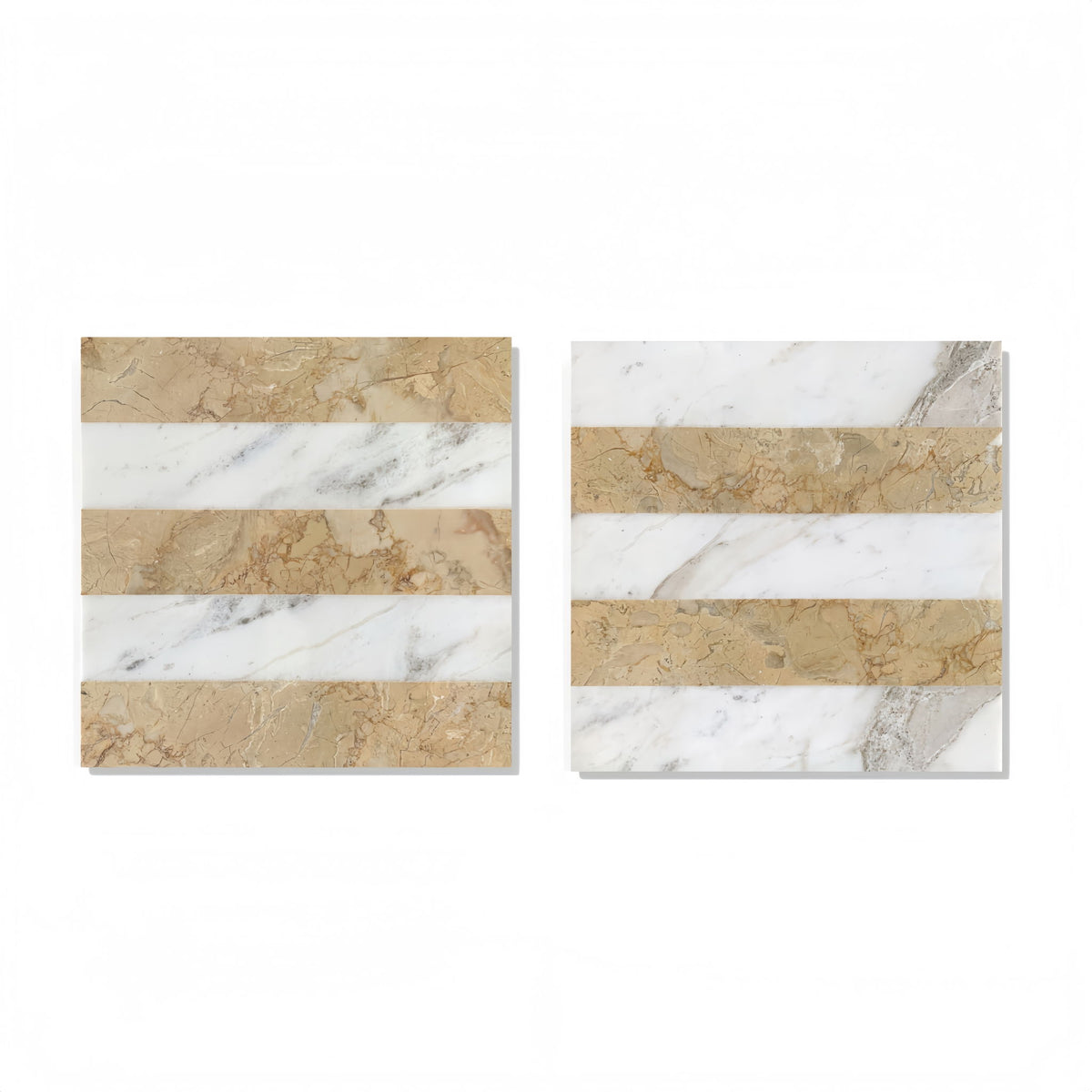 Elegant And Waterjet Polished Marble Tile For Floor And Wall Stone - White / Gold