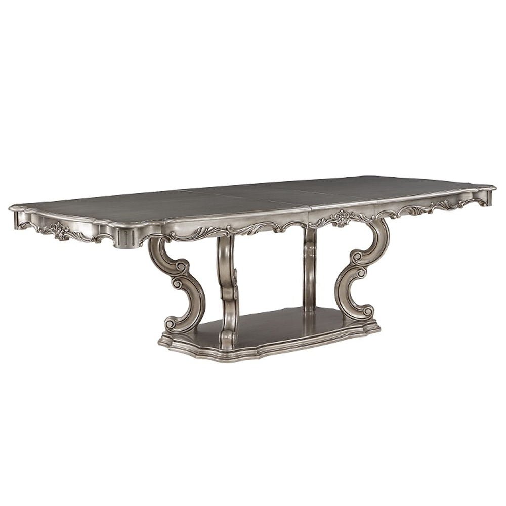 Ariadne - Dining Table With Pedestal - Antique Platinum