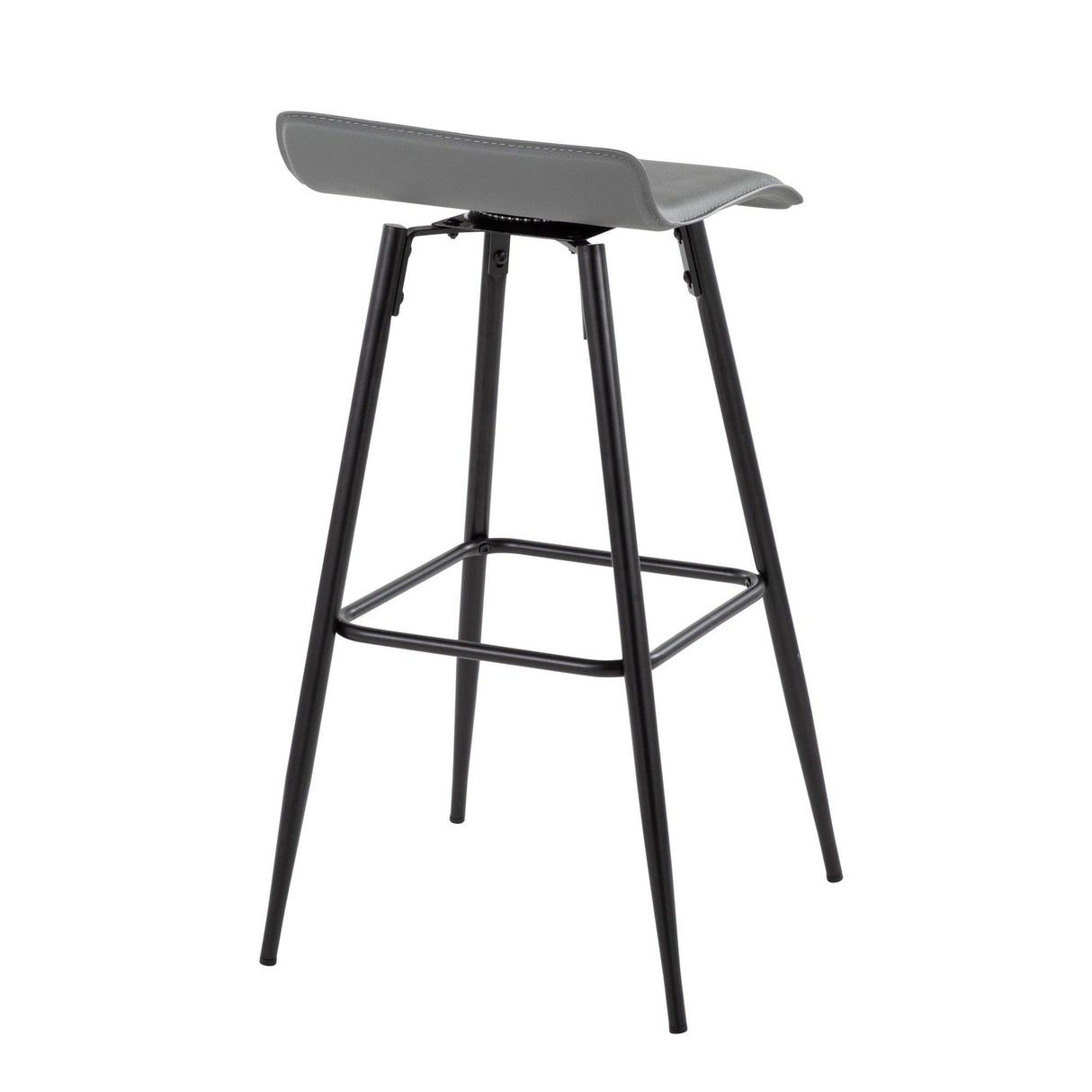 Ale - Contemporary Fixed-Height Barstool (Set of 2) - Black Steel Frame