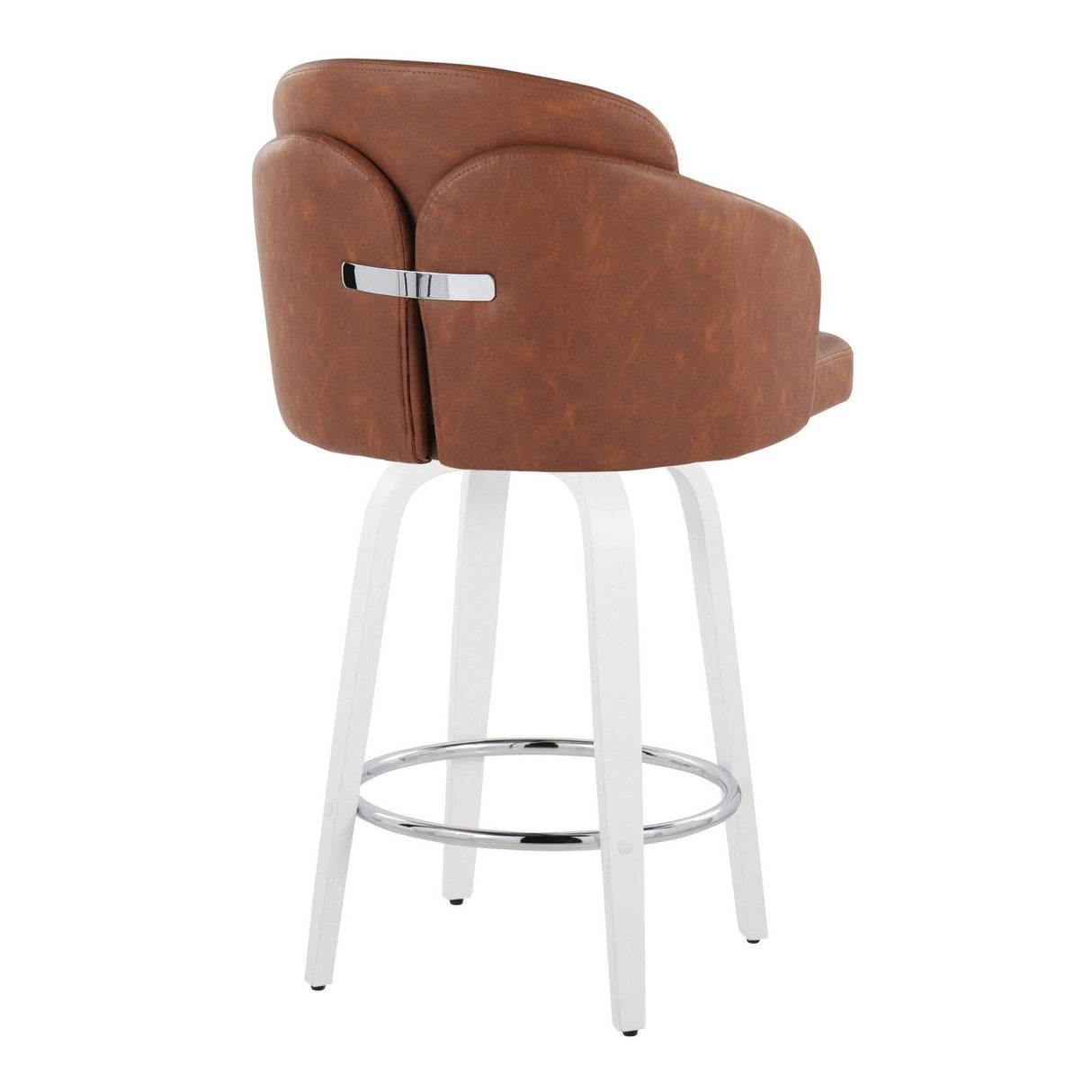 Cinch - Contemporary Fixed-Height Swivel Counter Stool (Set of 2) - White Wood